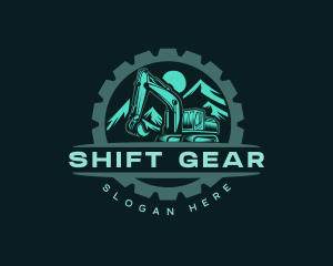 Gear Machinery Excavator logo design