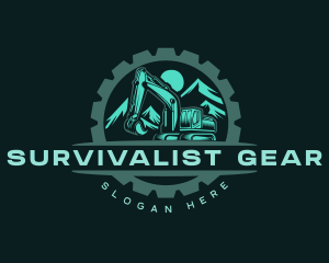 Gear Machinery Excavator logo design