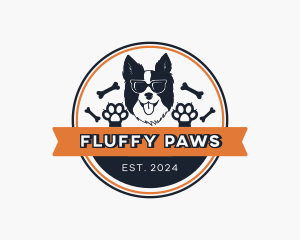 Hipster Furry Dog logo design