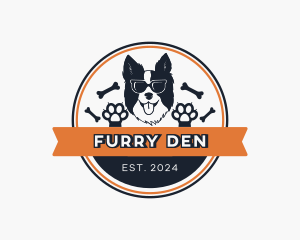Hipster Furry Dog logo