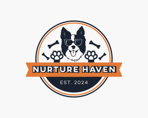 Hipster Furry Dog logo design