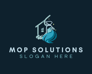 Sanitation Mop House logo design