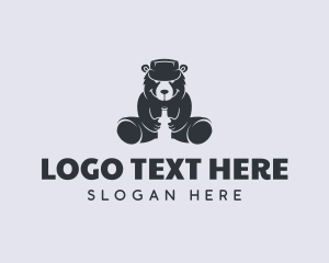 Bear Hat Beer Bottle logo