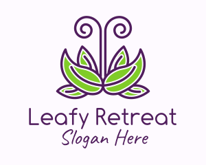 Butterfly Leaf Plant logo design