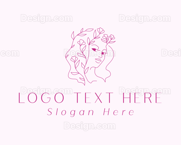 Floral Woman Beauty Logo