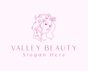 Floral Woman Beauty logo design