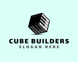 Piano 3D Cube  logo design