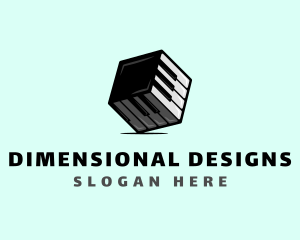 Piano 3D Cube  logo design