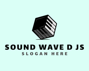 Piano 3D Cube  logo design