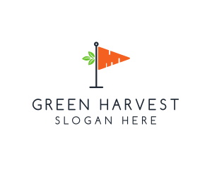 Vegetable Carrot Flag logo