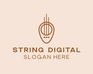 Guitar Strings Pick logo design