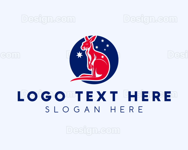 Australia Flag Kangaroo Logo