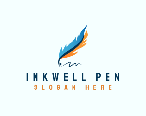 Writing Pen Feather logo design