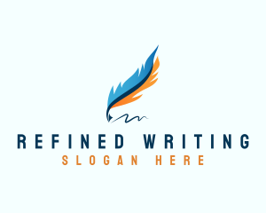 Writing Pen Feather logo design