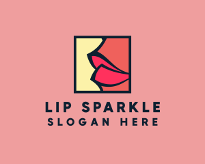 Woman Lips Frame logo design