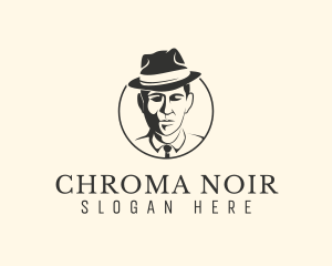 Noir Detective Silhouette logo design