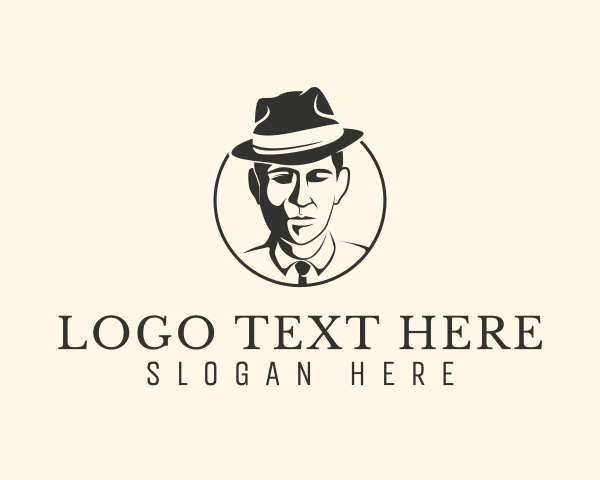 Noir Detective Silhouette logo