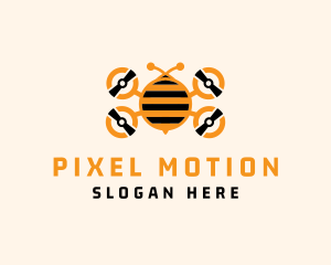 Bee Drone Insect logo design