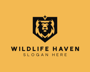 Wildlife Bear Shield logo design