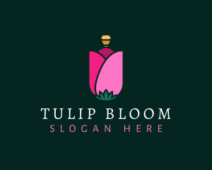 Floral Perfume Bottle logo design