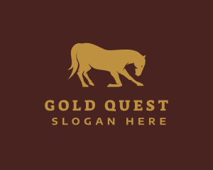 Gold Stallion Horse logo design