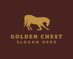 Gold Stallion Horse logo design