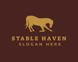 Gold Stallion Horse logo design