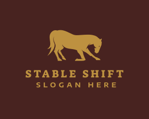 Gold Stallion Horse logo design