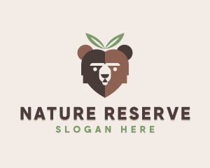 Bear Natural Leaves logo design