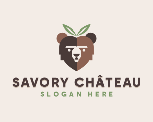 Bear Natural Leaves logo design