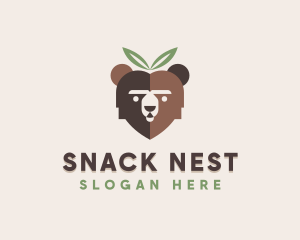 Bear Natural Leaves logo design