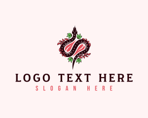 Botanical Floral Snake logo