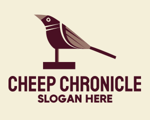 Maroon Wood Bird logo design