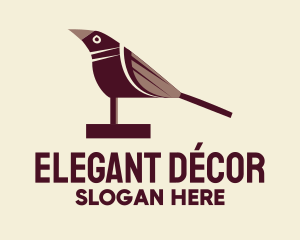 Maroon Wood Bird logo design