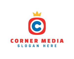 Media Crown Letter C logo design