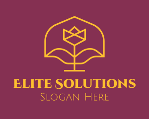 Golden Elegant Flower logo