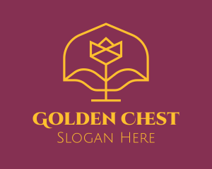 Golden Elegant Flower logo design