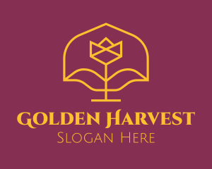 Golden Elegant Flower logo design