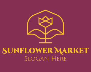 Golden Elegant Flower logo design