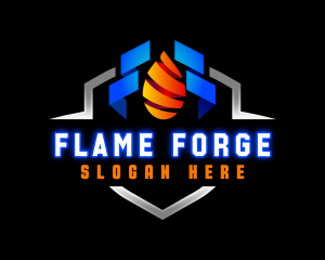 Fire Ice Shield logo design