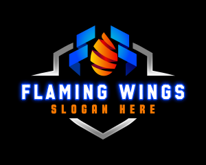 Fire Ice Shield logo design