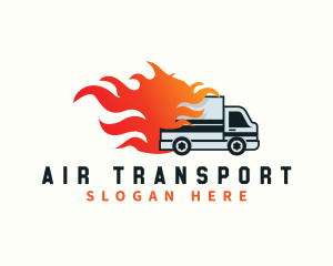  Delivery Flaming Truck logo design