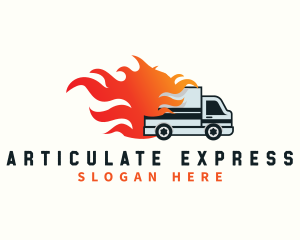  Delivery Flaming Truck logo design