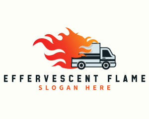  Delivery Flaming Truck logo design