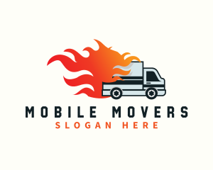  Delivery Flaming Truck logo design