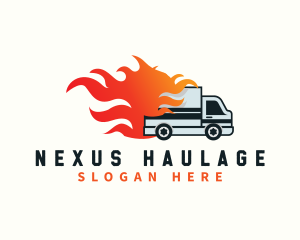  Delivery Flaming Truck logo design