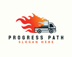  Delivery Flaming Truck logo design