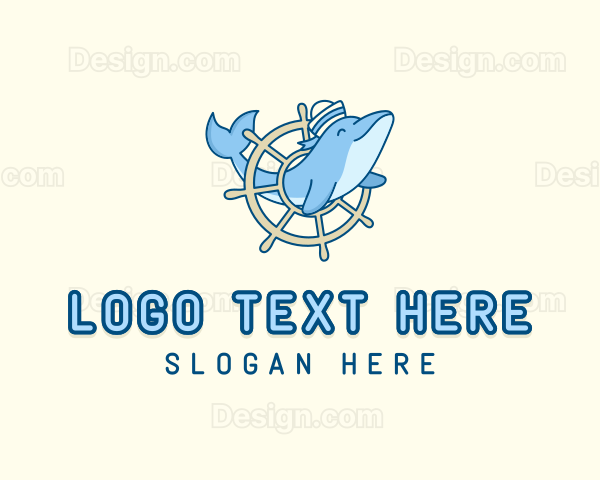 Sailor Dolphin Animal Logo