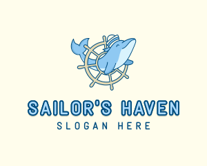 Sailor Dolphin Animal logo design