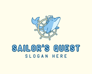 Sailor Dolphin Animal logo design